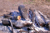 焼き芋の後の灰の写真